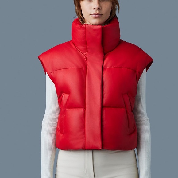 🔥🔥🔥SOLD! MACKAGE   BAILEY-DL RED LEATHER  DOWN FILLED PUFFER/BOMBER SIZE L🔥🔥🔥 - Picture 4 of 12